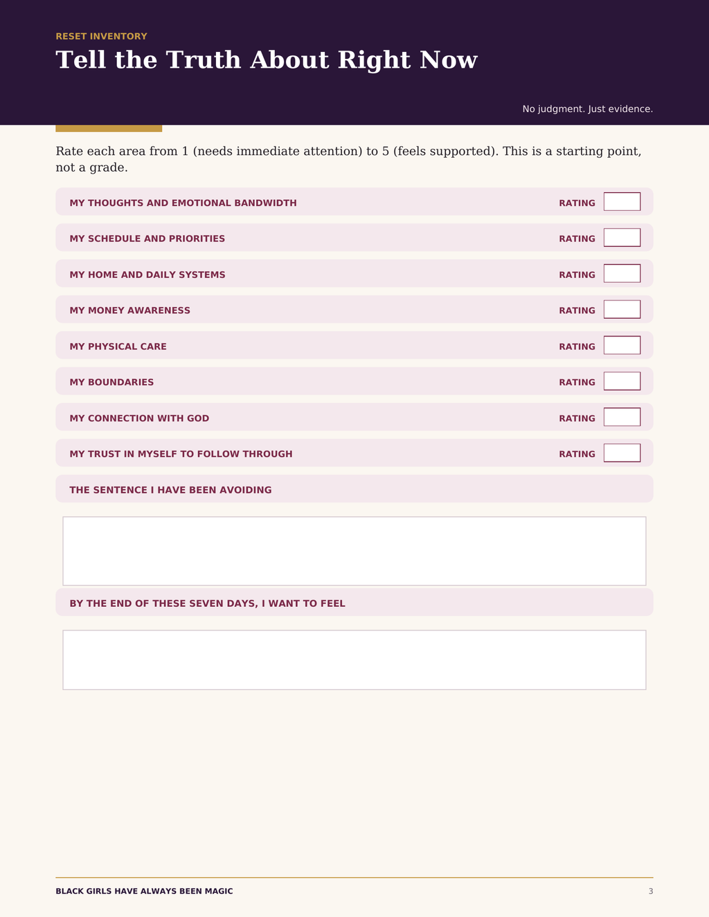 The Grown Woman’s 7-Day Reset - Digital Workbook